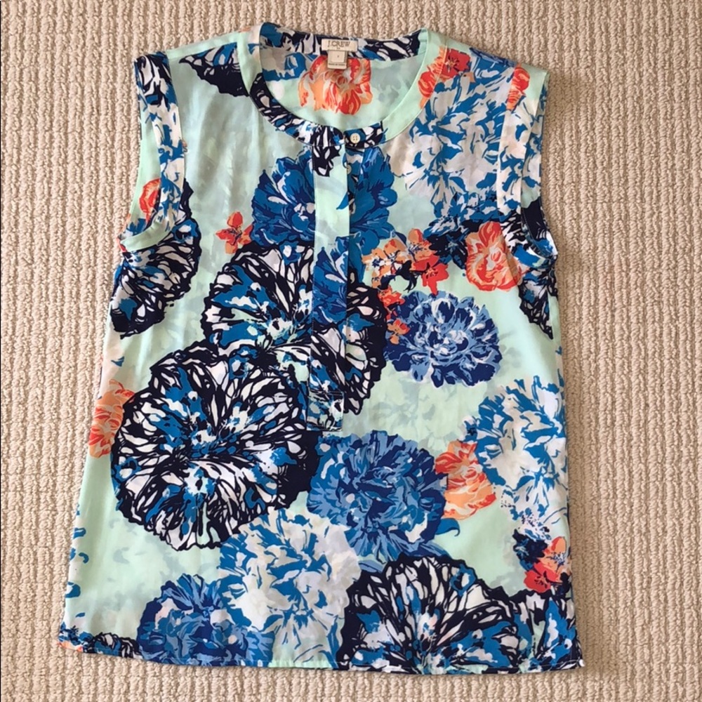 J. Crew Flora Sleeveless Blouse